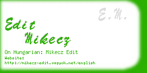edit mikecz business card